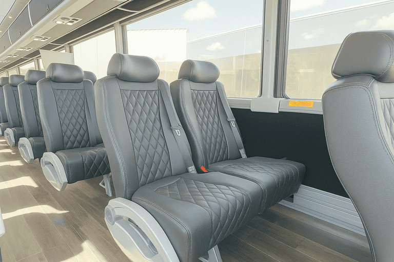 interior of Winston-Salem Shuttle Bus Rentals charter bus